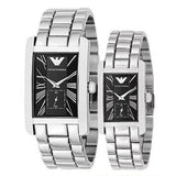Buy Shop Emporio Armani Classic Black Dial Silver Stainless Steel Watch For Women - AR0157 USA Online