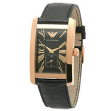 Buy Shop Emporio Armani Classic Black Dial Black Leather Strap Watch For Women - AR0169 USA Online