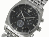 Buy Shop Emporio Armani Franco Black Dial Silver Steel Strap Watch For Men - AR0373 USA Online