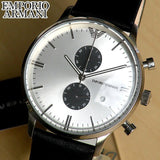 Buy Shop Emporio Armani Gianni White Dial Black Leather Strap Watch For Men - AR0385 USA Online