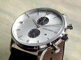 Buy Shop Emporio Armani Gianni White Dial Black Leather Strap Watch For Men - AR0385 USA Online