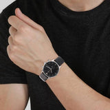 Buy Shop Emporio Armani Gianni Chronograph Black Dial Black Leather Strap Watch For Men - AR0397 USA Online
