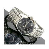 Buy Shop Emporio Armani Velente Chronograph Black Dial Silver Steel Strap Watch For Women - AR0674 USA Online