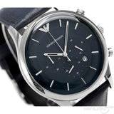 Buy Shop Emporio Armani Lambda Chronograph Blue Dial Blue Leather Strap Watch For Men - AR11018 USA Online