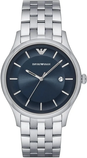 Buy Shop Emporio Armani Lambda Blue Dial Silver Steel Strap Watch for Men - AR11019 USA Online