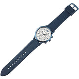 Emporio Armani Renato Chronograph Silver Dial Blue Silicone Strap Watch For Men - AR11026