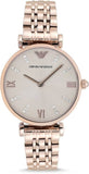 Emporio Armani T-Bar Gianni Rose Gold Dial Rose Gold Steel Strap Watch For Women - AR11059