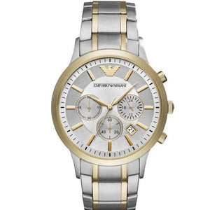 Buy Shop Emporio Armani Renato Chronograph Quartz Silver Dial Two Tone Steel Strap Watch For Men - AR11076 USA Online