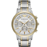 Emporio Armani Renato Chronograph Quartz Silver Dial Two Tone Steel Strap Watch For Men - AR11076