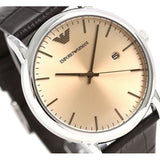 Buy Shop Emporio Armani Luigi Analog Bronze Dial Brown Leather Strap Watch For Men - AR11096 USA Online