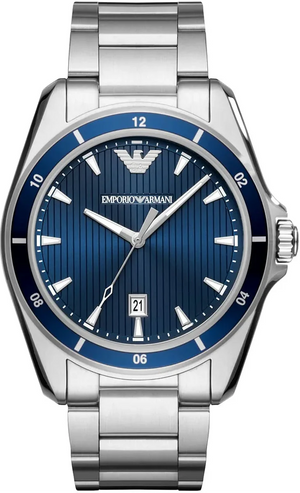 Buy Shop Emporio Armani Sigma Blue Dial Silver Steel Strap Watch for Men - AR11100 USA Online