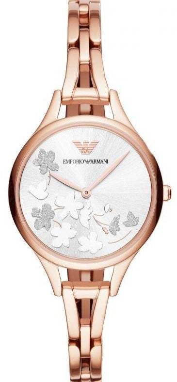 Buy Shop Emporio Armani Aurora Quartz Silver Dial Gold Steel Strap Watch For Women - AR11108 USA Online