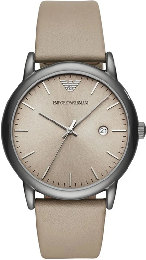 Buy Shop Emporio Armani Luigi Beige Dial Beige Leather Strap Watch for Men - AR11116 USA Online