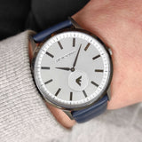 Buy Shop Emporio Armani Renato White DIal Blue Leather Strap Watch For Men - AR11119 USA Online