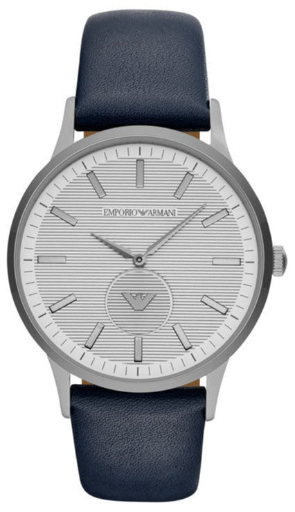 Buy Shop Emporio Armani Renato White DIal Blue Leather Strap Watch For Men - AR11119 USA Online