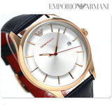 Buy Shop Emporio Armani Classic Silver Dial Blue Leather Strap Watch For Men - AR11131 USA Online