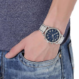Buy Shop Emporio Armani Luigi Chronograph Blue Dial Silver Steel Strap Watch For Men - AR11132 USA Online