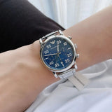 Buy Shop Emporio Armani Luigi Chronograph Blue Dial Silver Steel Strap Watch For Men - AR11132 USA Online