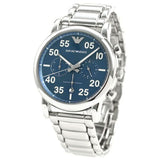 Buy Shop Emporio Armani Luigi Chronograph Blue Dial Silver Steel Strap Watch For Men - AR11132 USA Online