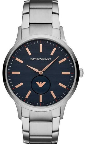 Buy Shop Emporio Armani Renato Blue Dial Silver Steel Strap Watch For Men - AR11137 USA Online