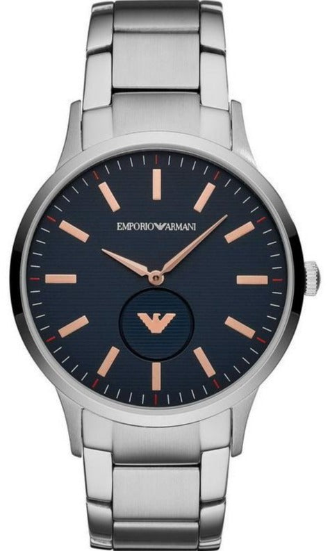 Buy Shop Emporio Armani Renato Blue Dial Silver Steel Strap Watch For Men - AR11137 USA Online