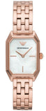 Buy Shop Emporio Armani Giola White Mother of Pearl Dial Rose Gold Steel Strap Watch For Women - AR11147 USA Online
