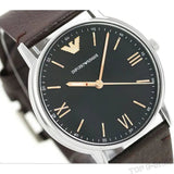 Buy Shop Emporio Armani Kappa Quartz Black Dial Brown Leather Strap Watch For Men - AR11153 USA Online