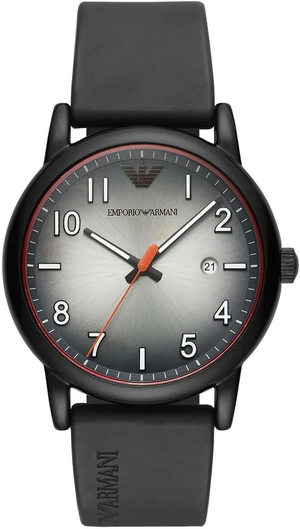 Buy Shop Emporio Armani Luigi Gray Dial Black Silicon Strap Watch for Men - AR11176 USA Online
