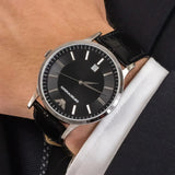 Buy Shop Emporio Armani Renato Analog Black Dial Black Leather Strap Watch For Men - AR11186 USA Online