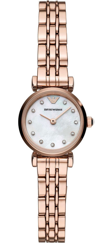 Buy Shop Emporio Armani Gianni T-Bar Mother of Pearl Dial Rose Gold Steel Strap Watch For Women - AR11203 USA Online