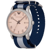 Buy Shop Emporio Armani Luigi Analog Beige Dial Two Tone NATO Strap Watch For Men - AR11212 USA Online