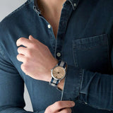 Buy Shop Emporio Armani Luigi Analog Beige Dial Two Tone NATO Strap Watch For Men - AR11212 USA Online