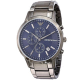 Buy Shop Emporio Armani Renato Chronograph Blue Dial Grey Steel Strap Watch For Men - A11215 USA Online