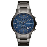 Buy Shop Emporio Armani Renato Chronograph Blue Dial Grey Steel Strap Watch For Men - A11215 USA Online