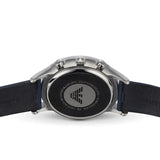 Buy Shop Emporio Armani Renato Chronograph Blue Dial Black Leather Strap Watch For Men - AR11216 USA Online