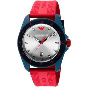 Buy Shop Emporio Armani Sigma Silver Dial Red Silicone Strap Watch for Men - AR11219 USA Online