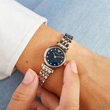 Buy Shop Emporio Armani Gianni T Bar Quartz Blue Dial Two Tone Steel Strap Watch For Women - AR11222 USA Online