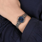 Buy Shop Emporio Armani Gianni T Bar Quartz Blue Dial Two Tone Steel Strap Watch For Women - AR11222 USA Online