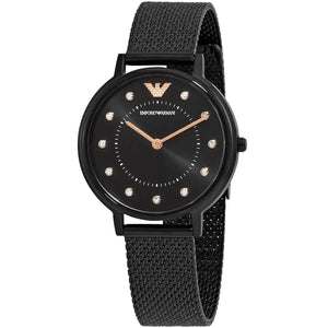 Buy Shop Emporio Armani Kappa Black Dial Black Mesh Strap Watch for Women - AR11252 USA Online