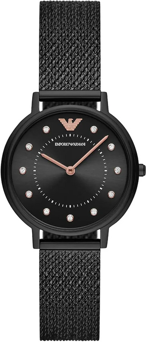 Buy Shop Emporio Armani Kappa Black Dial Black Mesh Strap Watch for Women - AR11252 USA Online