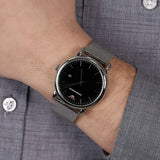 Buy Shop Emporio Armani Luigi Analog Black Dial Silver Mesh Bracelet Watch For Men - AR11272 USA Online