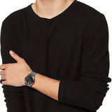 Buy Shop Emporio Armani Luigi Analog Black Dial Silver Mesh Bracelet Watch For Men - AR11272 USA Online