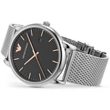 Buy Shop Emporio Armani Luigi Analog Black Dial Silver Mesh Bracelet Watch For Men - AR11272 USA Online