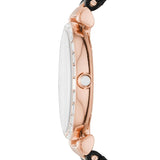 Buy Shop Emporio Armani Gianni T-Bar Mother of Pearl Dial Black Leather Strap Watch For Women - AR11295 USA Online