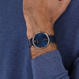 Buy Shop Emporio Armani Gianni T Bar Quartz Blue Dial Blue Leather Strap Watch For Men - AR11300 USA Online