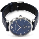 Buy Shop Emporio Armani Gianni T Bar Quartz Blue Dial Blue Leather Strap Watch For Men - AR11300 USA Online