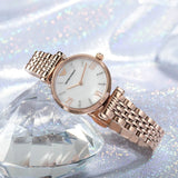 Buy Shop Emporio Armani Gianni T-Bar Mother of Pearl Dial Rose Gold Steel Strap Watch For Women - AR11316 USA Online