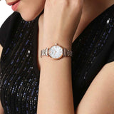 Buy Shop Emporio Armani Gianni T-Bar Mother of Pearl Dial Rose Gold Steel Strap Watch For Women - AR11316 USA Online