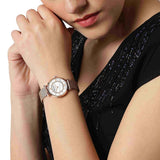 Buy Shop Emporio Armani Gianni T Bar Mother of Pearl Dial Rose Gold Mesh Bracelet Watch For Women - AR11320 USA Online