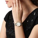 Buy Shop Emporio Armani Gianni T Bar Mother of Pearl Dial Gold Mesh Bracelet Watch For Women - AR11321 USA Online